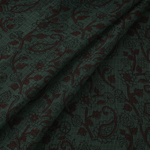 Natural Dyed Kota Doria Cotton Hand Block Bagh Print Fabric 05