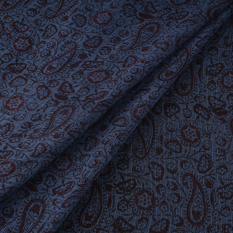 Natural Dyed Kota Doria Cotton Hand Block Bagh Print Fabric 07