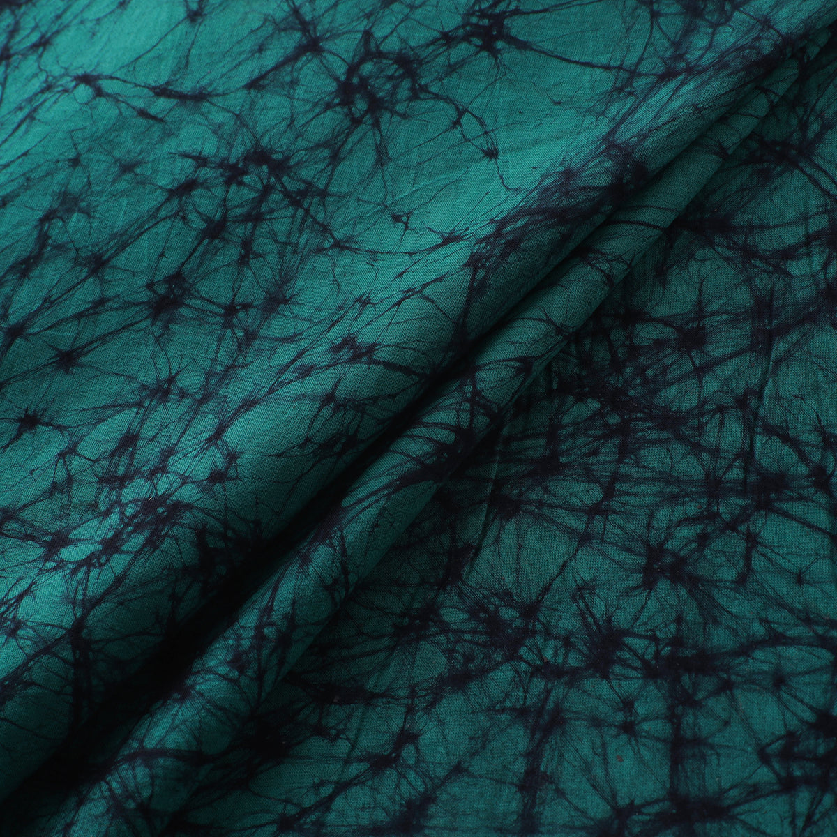Green - hand batik print cotton fabric 15 - handcrafted