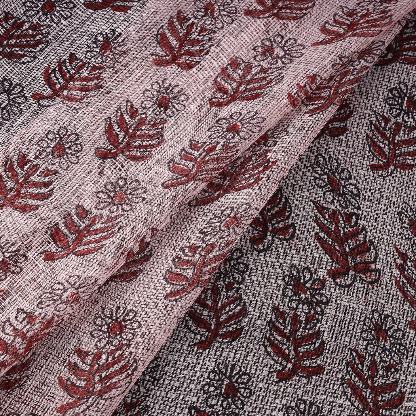 Natural Dyed Kota Doria Cotton Hand Block Bagh Print Fabric 10