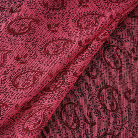 Natural Dyed Kota Doria Cotton Hand Block Bagh Print Fabric 11