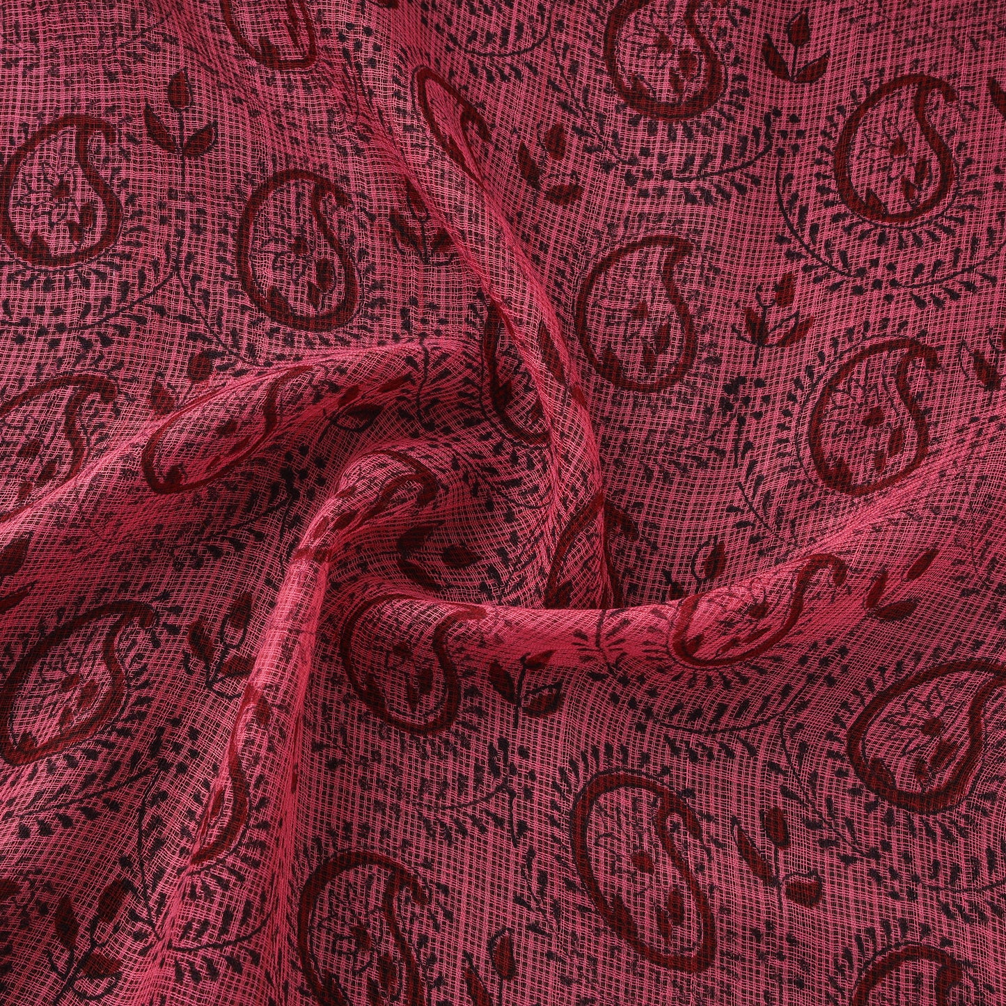 Natural Dyed Kota Doria Cotton Hand Block Bagh Print Fabric 11