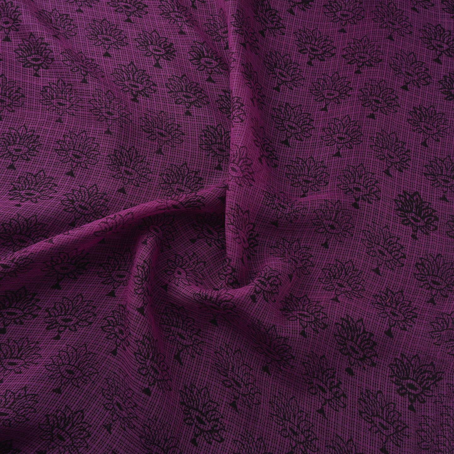 Natural Dyed Kota Doria Cotton Hand Block Bagh Print Fabric 12