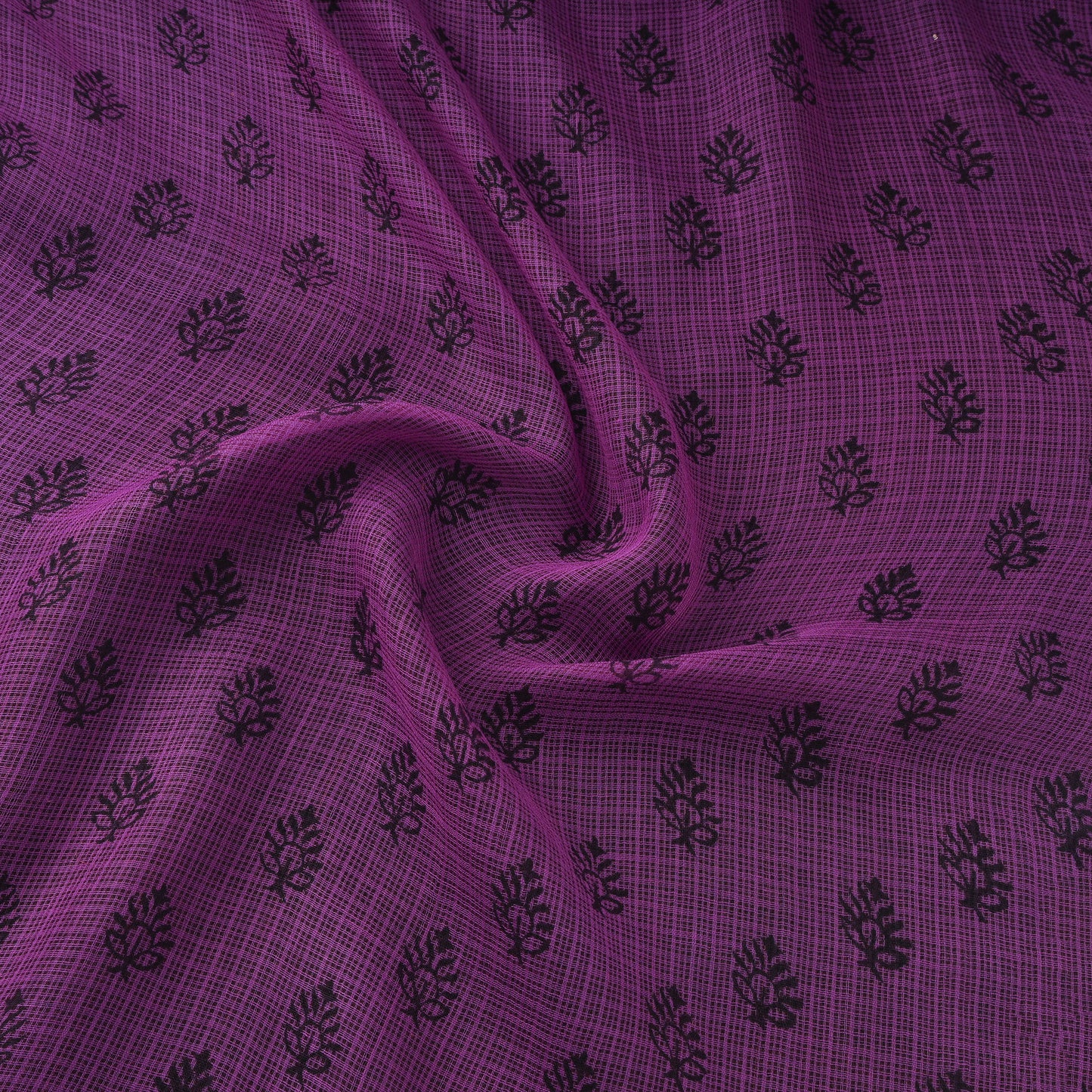 Natural Dyed Kota Doria Cotton Hand Block Bagh Print Fabric 15