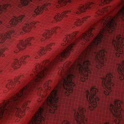 Natural Dyed Kota Doria Cotton Hand Block Bagh Print Fabric 16