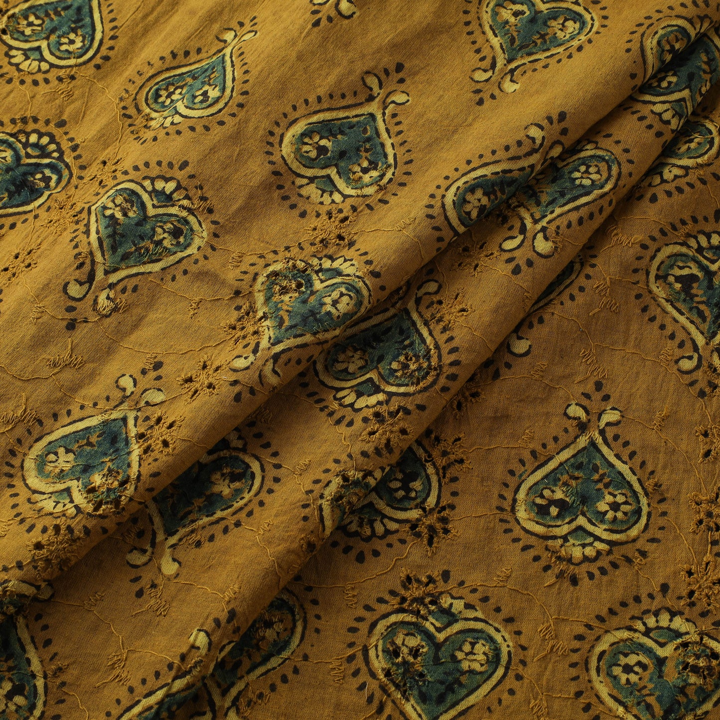 Hakoba Hand Block Ajrakh Print Natural Dyed Cotton Fabric 118