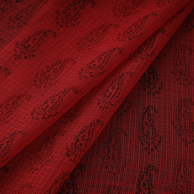 Natural Dyed Kota Doria Cotton Hand Block Bagh Print Fabric 19