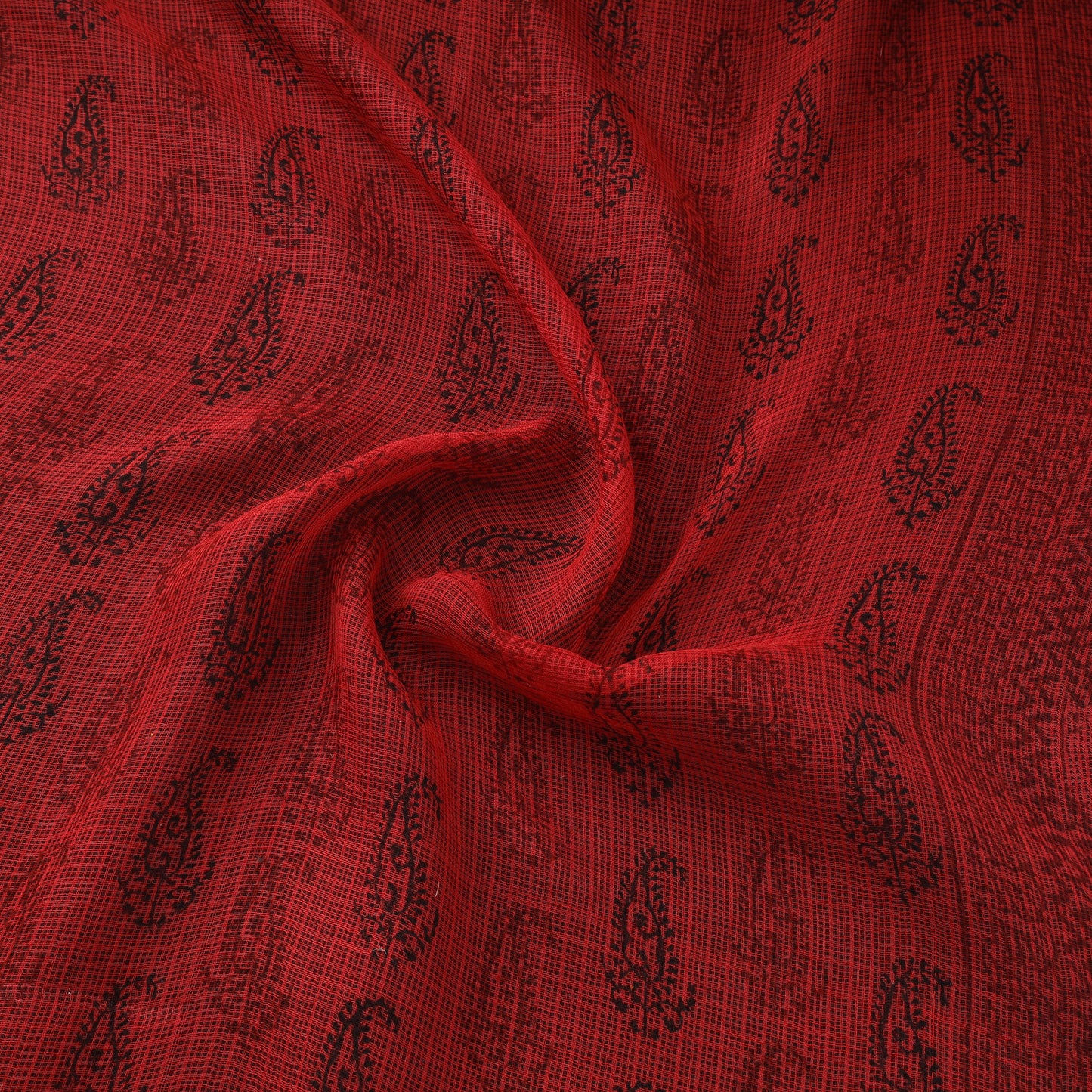 Natural Dyed Kota Doria Cotton Hand Block Bagh Print Fabric 19