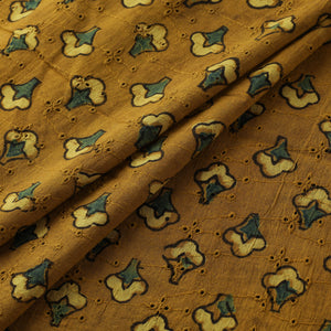 Hakoba Hand Block Ajrakh Print Natural Dyed Cotton Fabric 126