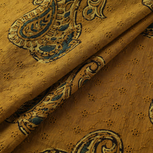 Hakoba Hand Block Ajrakh Print Natural Dyed Cotton Fabric 127