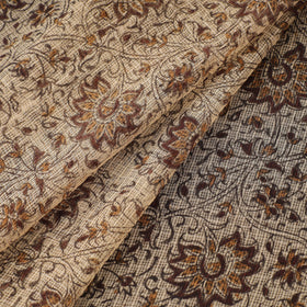 Pedana Hand Block Print Natural Dyed Kota Doria Cotton Kalamkari Fabric 01