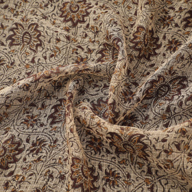 Pedana Hand Block Print Natural Dyed Kota Doria Cotton Kalamkari Fabric 01