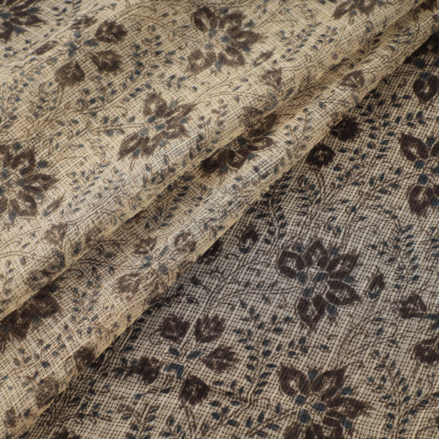 Pedana Hand Block Print Natural Dyed Kota Doria Cotton Kalamkari Fabric 02