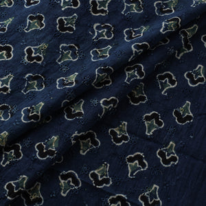 Hakoba Hand Block Ajrakh Print Natural Dyed Cotton Fabric 130