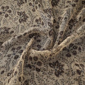 Pedana Hand Block Print Natural Dyed Kota Doria Cotton Kalamkari Fabric 02