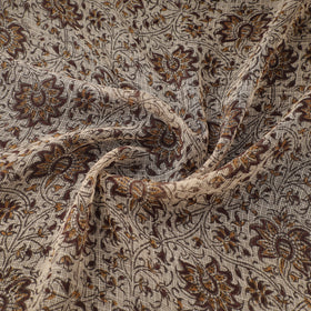 Pedana Hand Block Print Natural Dyed Kota Doria Cotton Kalamkari Fabric 04