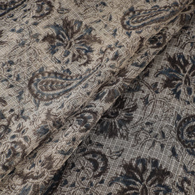 Pedana Hand Block Print Natural Dyed Kota Doria Cotton Kalamkari Fabric 06