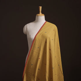 Yellow - Handspun Handloom Natural Dyed Cotton Srikakulam Jamdani Fabric 43