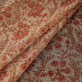 Pedana Hand Block Print Natural Dyed Kota Doria Cotton Kalamkari Fabric 07