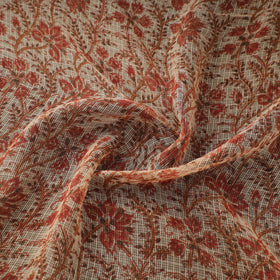 Pedana Hand Block Print Natural Dyed Kota Doria Cotton Kalamkari Fabric 07