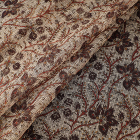 Pedana Hand Block Print Natural Dyed Kota Doria Cotton Kalamkari Fabric 10