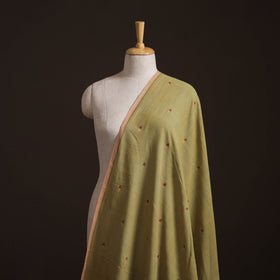 Yellow - Handspun Handloom Natural Dyed Cotton Srikakulam Jamdani Fabric 35