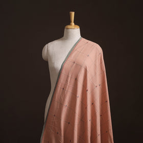 Peach - Handspun Handloom Natural Dyed Cotton Srikakulam Jamdani Fabric 30