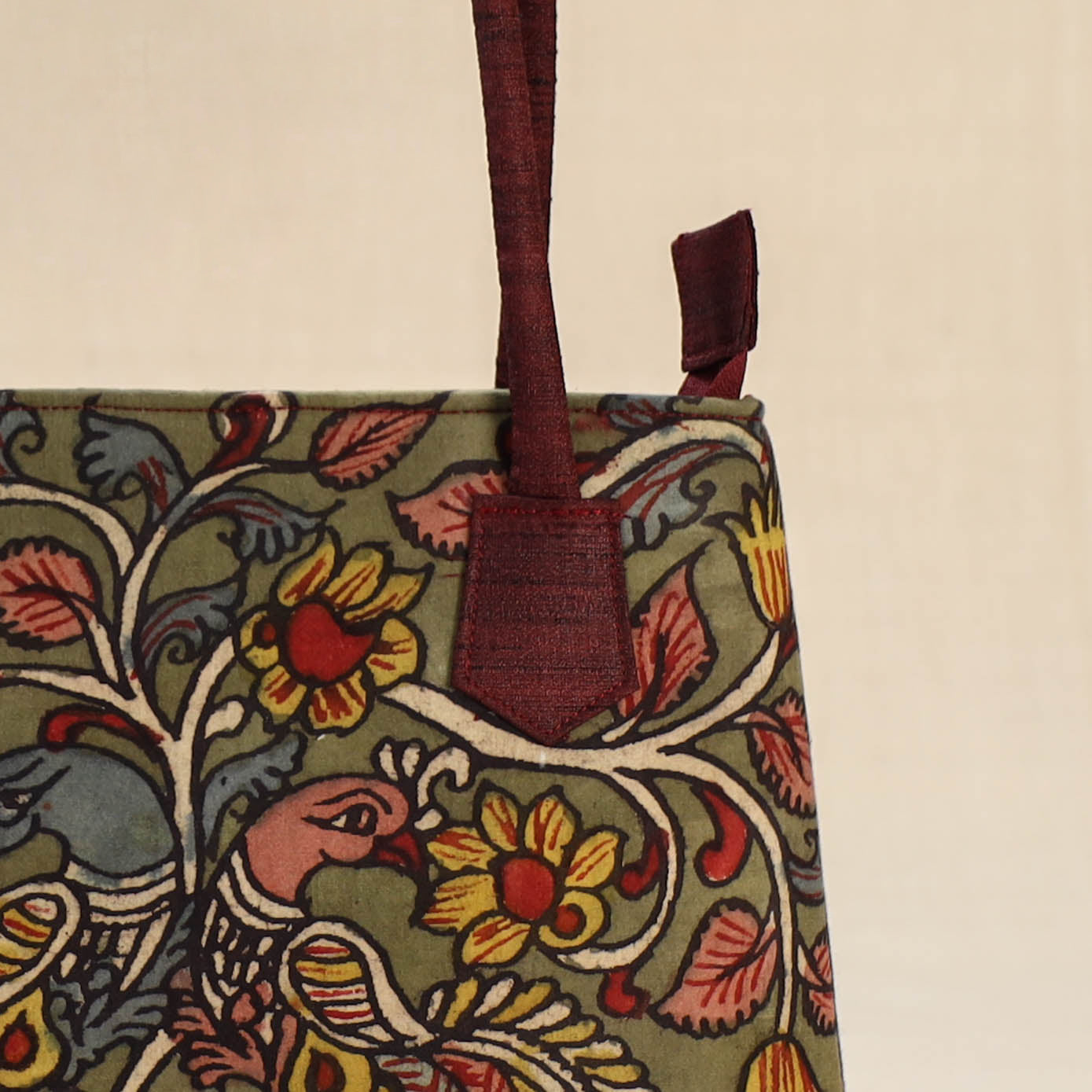 Multicolor - Srikalahasti Kalamkari Handpainted Shoulder Bag 29