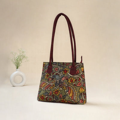 Multicolor - Srikalahasti Kalamkari Handpainted Shoulder Bag 29