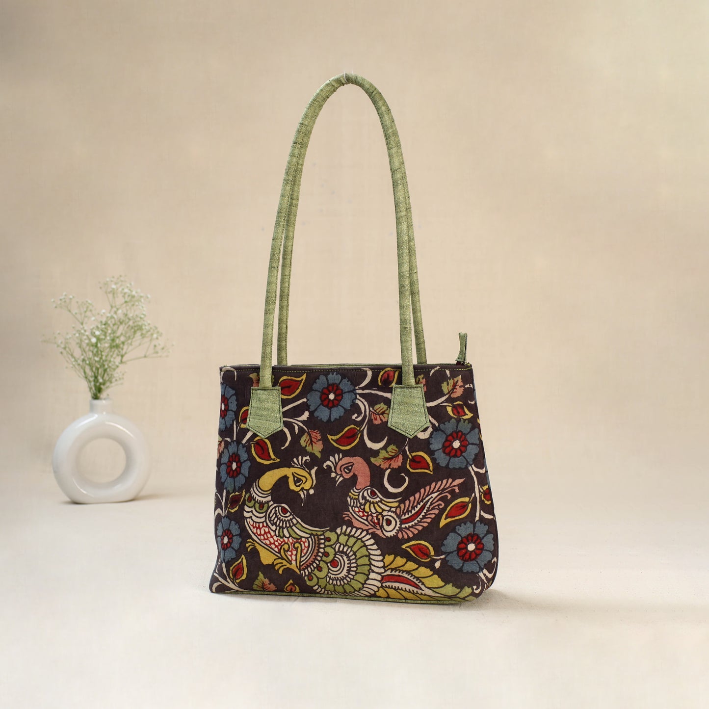 Multicolor - Srikalahasti Kalamkari Handpainted Shoulder Bag 31