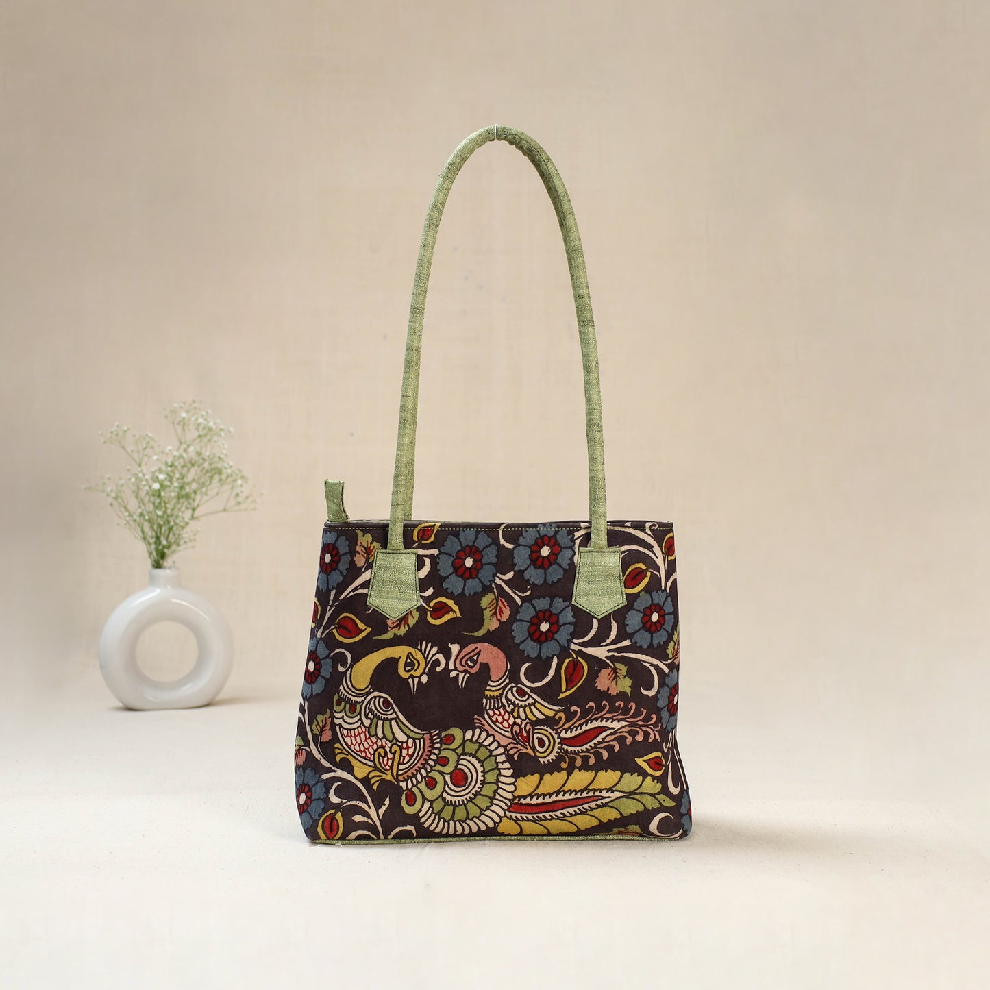 Multicolor - Srikalahasti Kalamkari Handpainted Shoulder Bag 31