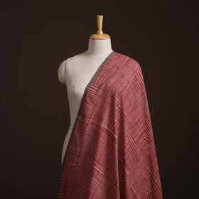 Red - Handspun Handloom Natural Dyed Cotton Srikakulam Jamdani Fabric 15