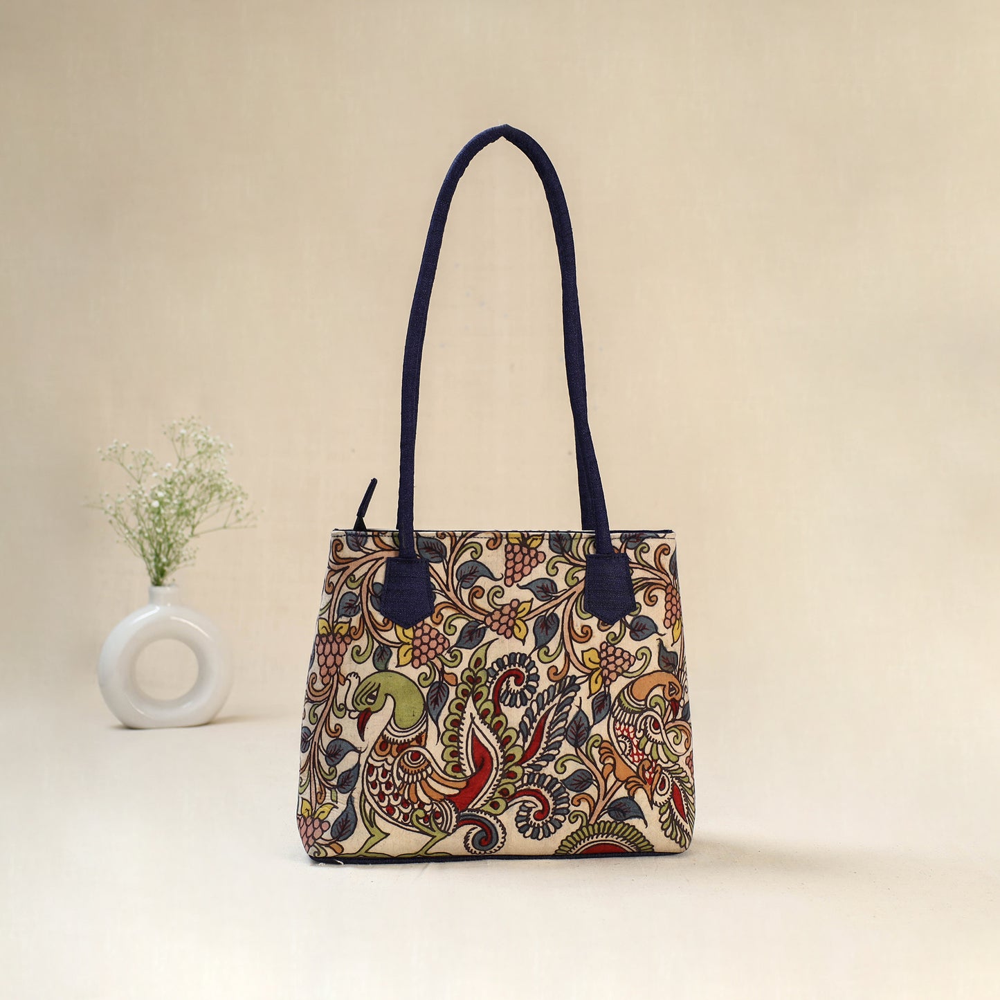 Multicolor - Srikalahasti Kalamkari Handpainted Shoulder Bag 34