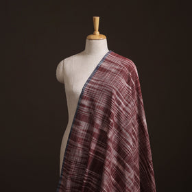 Maroon - Handspun Handloom Natural Dyed Cotton Srikakulam Jamdani Fabric 14