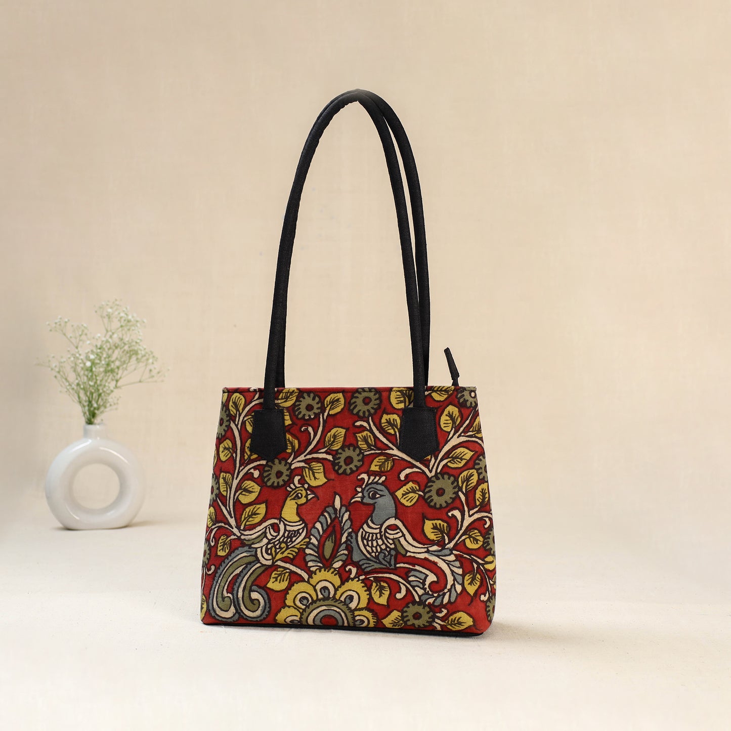 Multicolor - Srikalahasti Kalamkari Handpainted Shoulder Bag 37