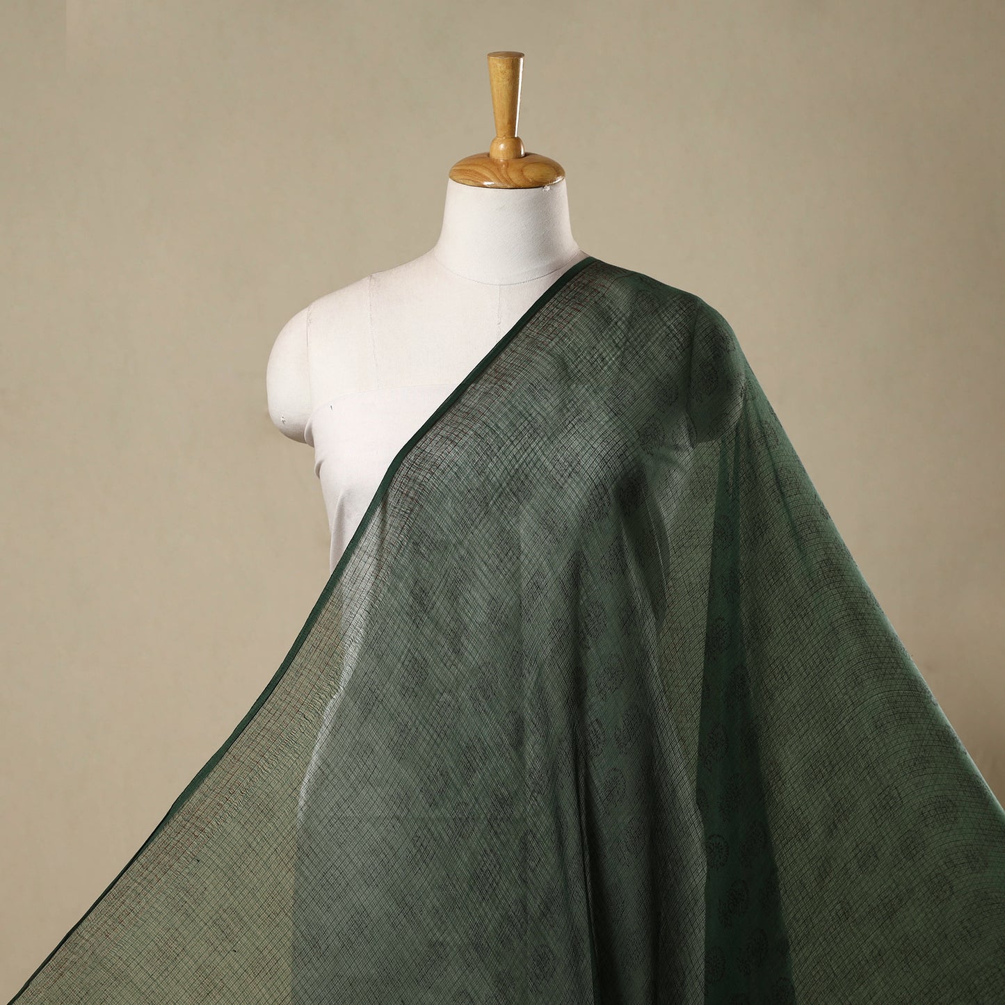 Natural Dyed Kota Doria Cotton Hand Block Bagh Print Fabric 08