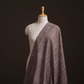 Brown - Handspun Handloom Natural Dyed Cotton Srikakulam Jamdani Fabric 13