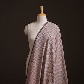 Peach - Handspun Handloom Natural Dyed Cotton Srikakulam Jamdani Fabric 12