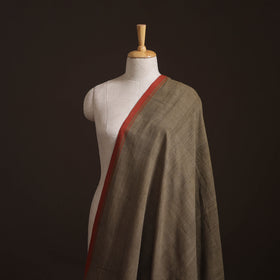 Green - Handspun Handloom Natural Dyed Cotton Srikakulam Jamdani Fabric 10