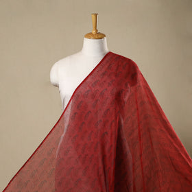 Natural Dyed Kota Doria Cotton Hand Block Bagh Print Fabric 19