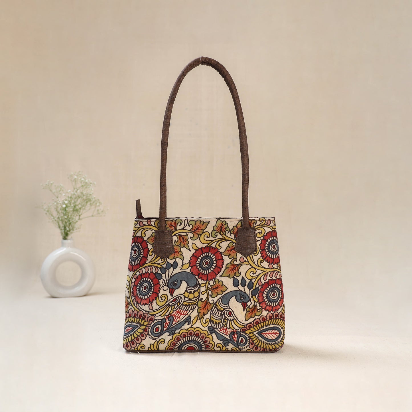 Multicolor - Srikalahasti Kalamkari Handpainted Shoulder Bag 40