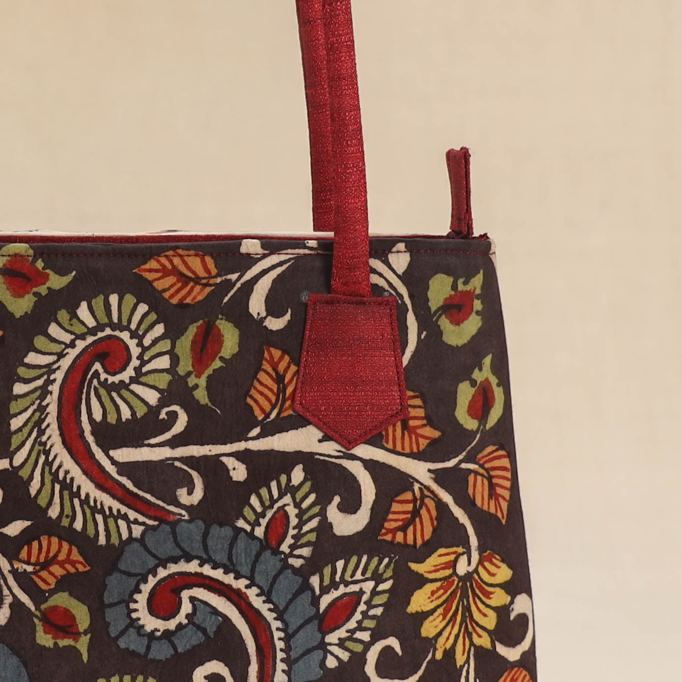 Multicolor - Srikalahasti Kalamkari Handpainted Shoulder Bag 43