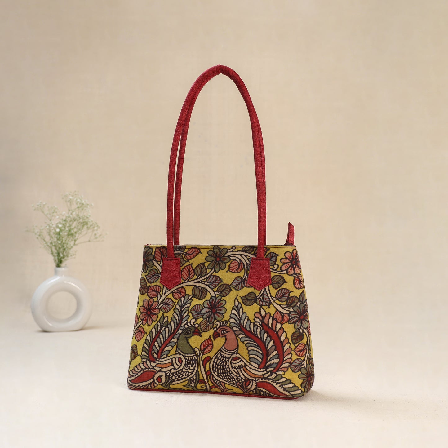 Multicolor - Srikalahasti Kalamkari Handpainted Shoulder Bag 44