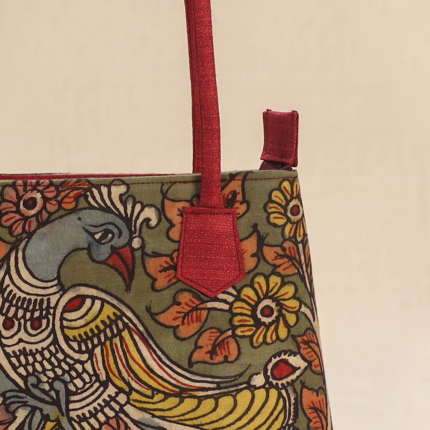 Multicolor - Srikalahasti Kalamkari Handpainted Shoulder Bag 46