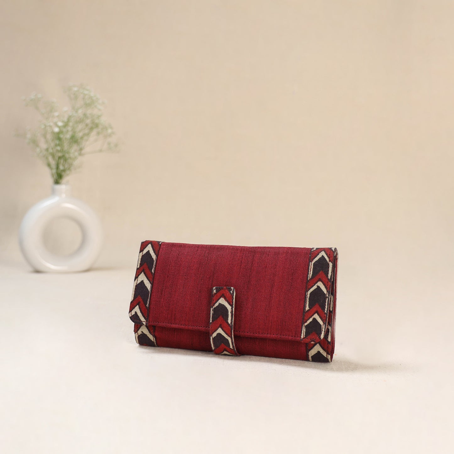 Red - Srikalahasti Kalamkari Handpainted Clutch / Wallet 69