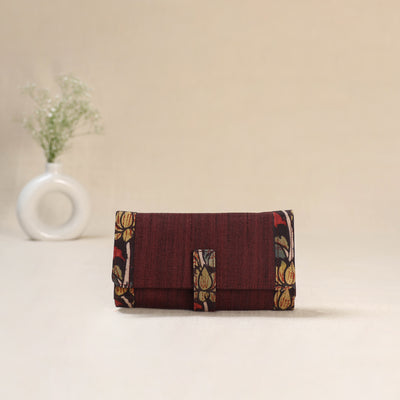 Maroon - Srikalahasti Kalamkari Handpainted Clutch / Wallet 70
