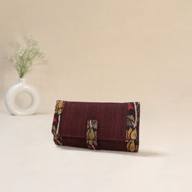 Maroon - Srikalahasti Kalamkari Handpainted Clutch / Wallet 70