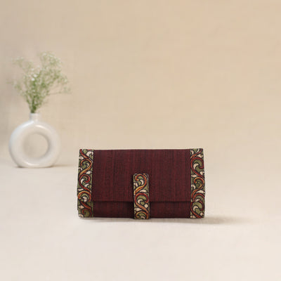 Maroon - Srikalahasti Kalamkari Handpainted Clutch / Wallet 71
