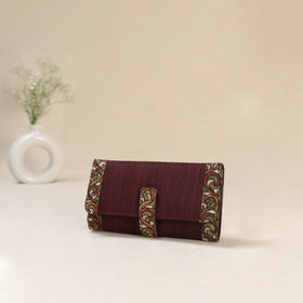 Maroon - Srikalahasti Kalamkari Handpainted Clutch / Wallet 71