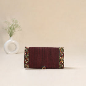 Maroon - Srikalahasti Kalamkari Handpainted Clutch / Wallet 71
